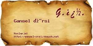 Gansel Örsi névjegykártya